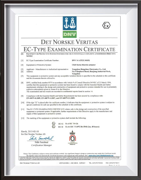 ATEX Type Approval Certificate